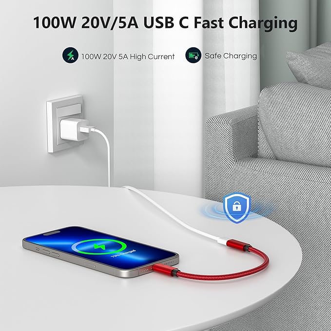 RUXELY USB Data Blocker & USB C Data Blocker 3-Pack,Charge Only Type A & Type C Cable,Data Blocking Defender,Protect Against Juice Jacking for iPhone 17e 17 16 15 14,Samsung S26 S25,iPad Air Tablet