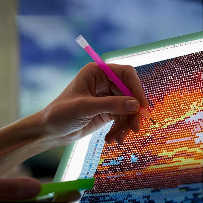 iVyne Corded A4 Light Pad for Diamond Painting & Art Projects – LED Light Board with Diamond Art Accessories – Ultra-Thin & Portable Diamond Dot Light Board, Perfect for Artists - Green