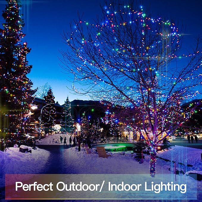 suddus 2 Pack 33ft Solar Fairy String Lights Small, 100 Led Multicolor Solar Fairy Lights Outdoor, Solar Christmas Lights Copper Wire for Trees Garden Patio
