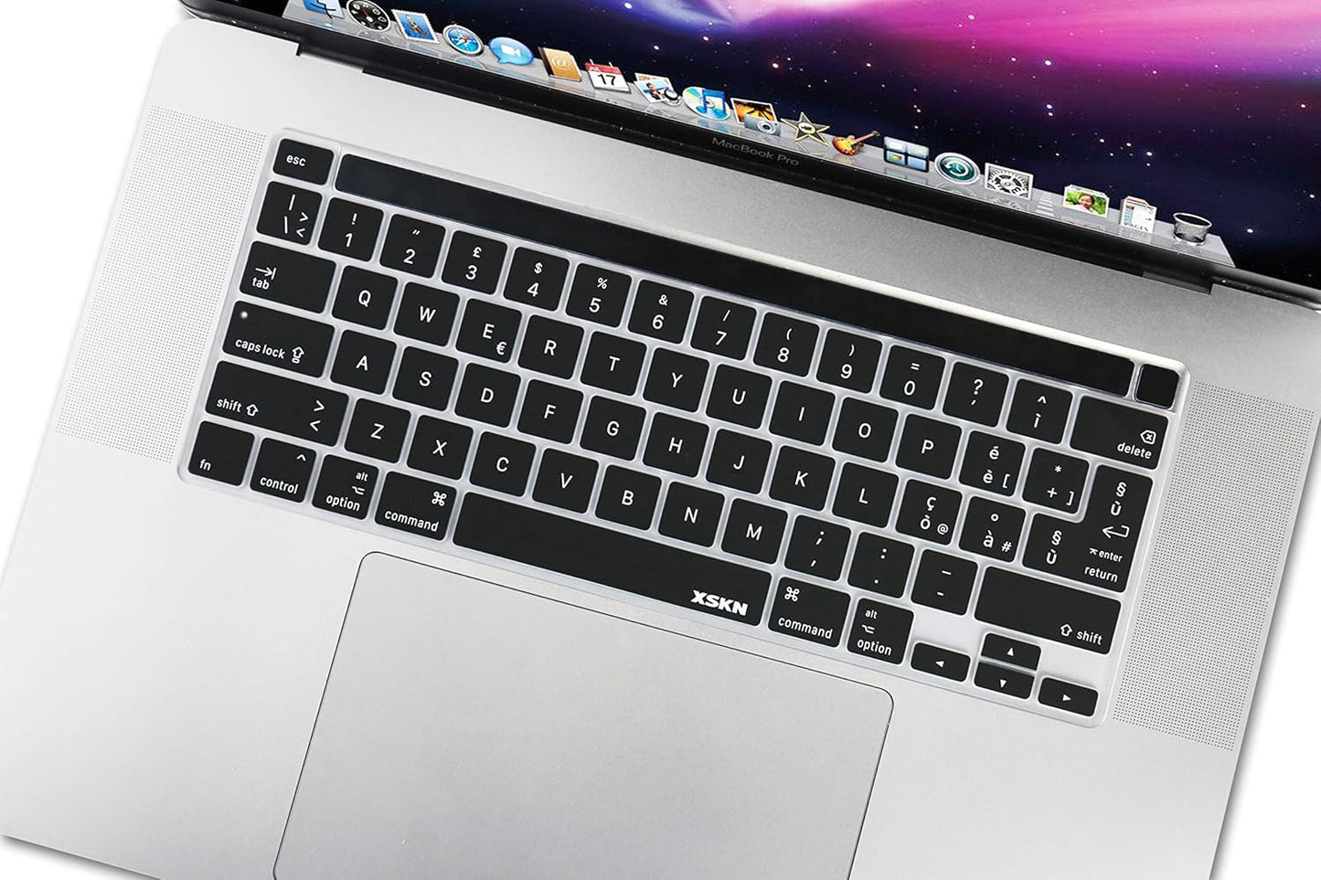 XSKN Italian Black Silicone Keyboard Cover Skin for 2019 New MacBook Pro 16 inch A2141 & 2020 New MacBook Pro 13.3 inch