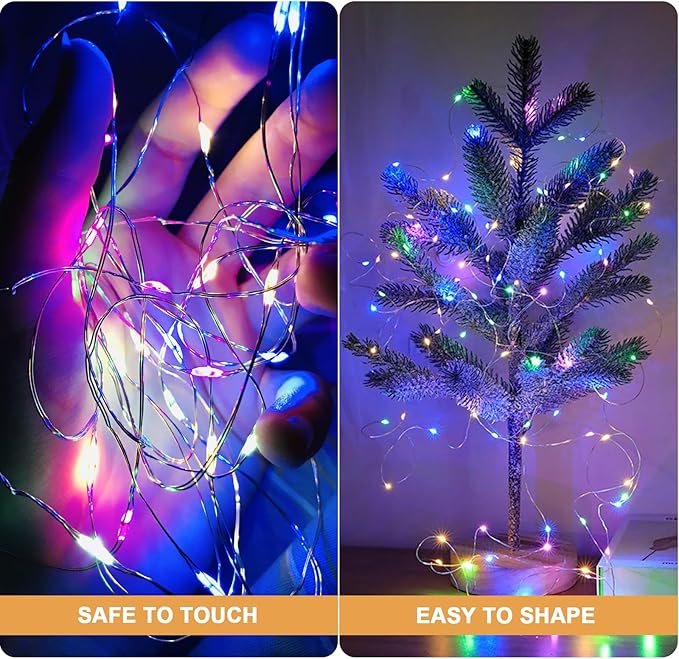 30 Pack Fairy Lights Battery Operated - 3 Speed Modes, 7Ft 20 LED String Twinkle Lights, Waterproof Copper Wire, Mini Firefly Light for Mason Jars Vases Christmas Decor, Multi-Colored