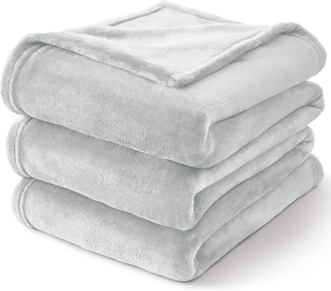 BEDELITE Fleece Blanket Twin Size Dove Gray Throw Blankets for Couch & Bed, 300GSM Luxury Plush Cozy Fuzzy Blanket 60x80 inches, Super Soft Warm Lightweight Throw Blanket for Travel Camping
