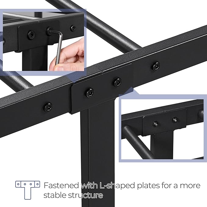 Yaheetech Classic Metal Platform Bed Frame Mattress Foundation with Victorian Style Iron-Art Headboard/Footboard/Under Bed Storage/No Box Spring Needed/Twin XL Size Black