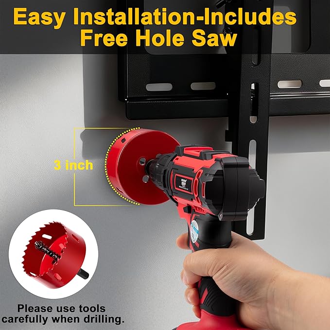 ZhiYo in-Wall Cable Management Kit for TV, White TV Cord Hider for Wall Mounted TV, Behind Wall Cable Management Kit, Cord Concealer Kits with 2 Wire Pass Throughs and 1 Hole Saw Drill Attachmen