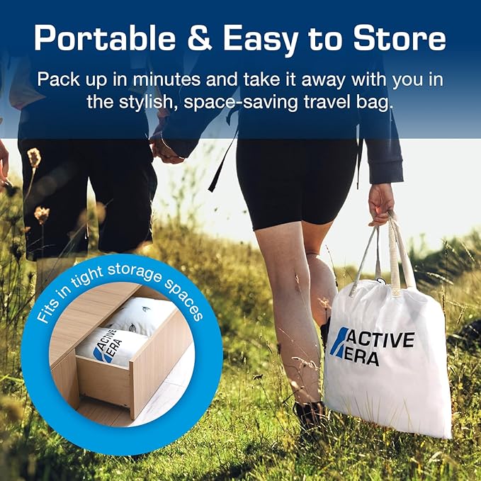 Active Era Twin Air Mattress with Built-in Pump & Raised Pillow - Heavy Duty Puncture Resistant, Waterproof Blow Up Bed