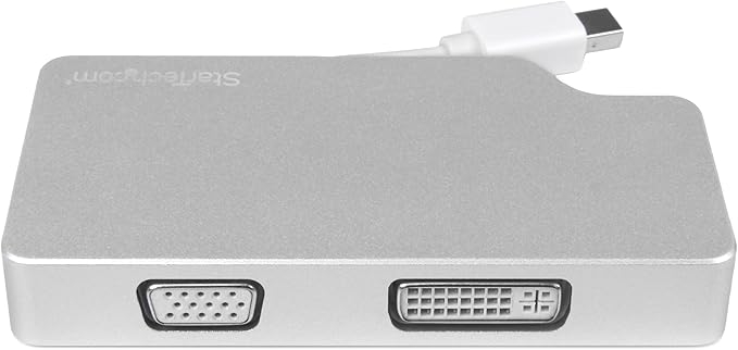 StarTech.com Aluminum Travel A/V Adapter: 3-in-1 Mini DisplayPort to VGA, DVI or HDMI - mDP Adapter - 4K (MDPVGDVHD4K)