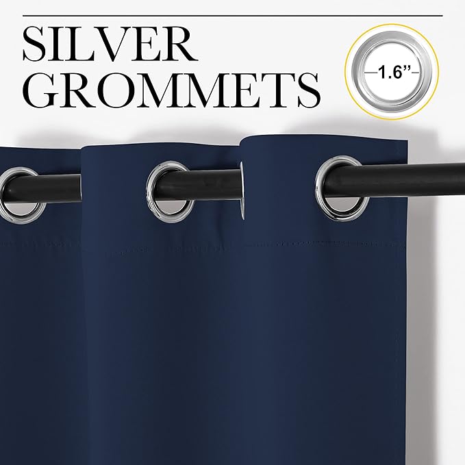 NICETOWN Doorway Curtain Privacy, Door Cover Curtain, Sound Reducing Winter Insulated Thermal Room Darkening Blackout Curtains for Bedroom, 84 inch Length (1 Panel, 5ft Wide by 7ft Long, Navy)