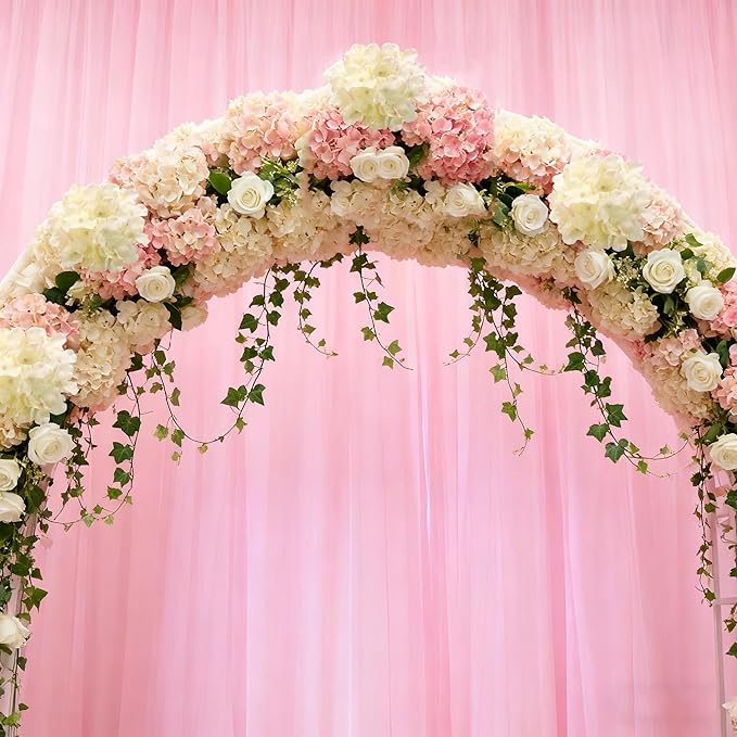 100PCS Artificial Hydrangea Flowers, Fake Flowers Silk Hydrangea Full Flowers Heads with Stems for Wedding Home Party Shop Baby Shower Decor (Apricot Pink)