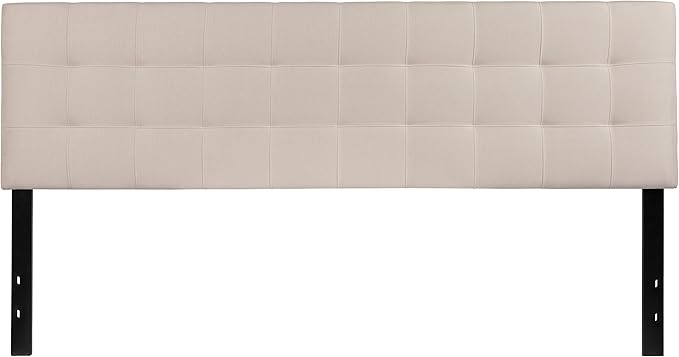 Flash Furniture Bedford Tufted Upholstered King Size Headboard in Beige Fabric