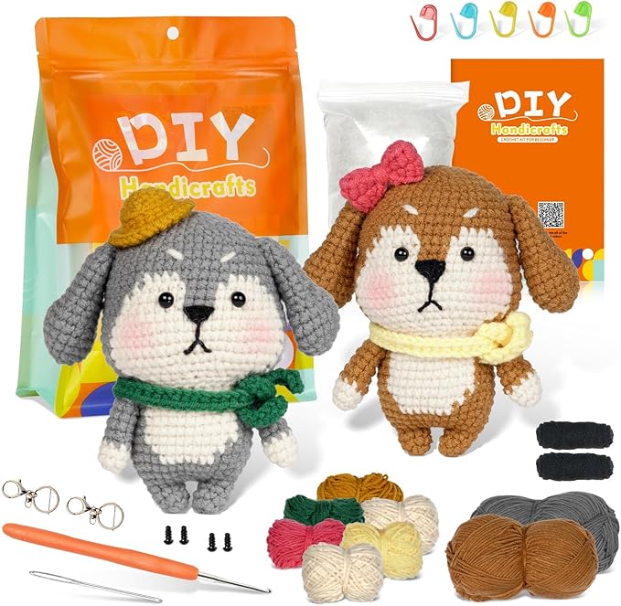 Wizardi Amigurumi DIY Crochet Kit - Dog F07N8-M50