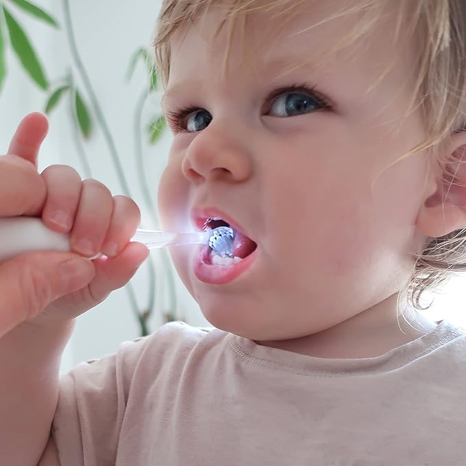 Jack N' Jill Tickle Tooth Sonic Electric Toothbrush Replacement Heads - Gentle Cleaning, Made for Tiny Teeth, LED Inspection Light, Extra Soft Bristles, for Babies & Kids - (1 Pack - Set of 2)