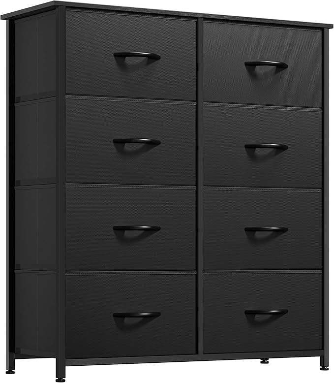 YITAHOME Fabric Dresser with 8 Drawers, Tall Dresser with Fabric Bins, Storage Tower Unit, Chest of Drawers for Living Room, Hallway