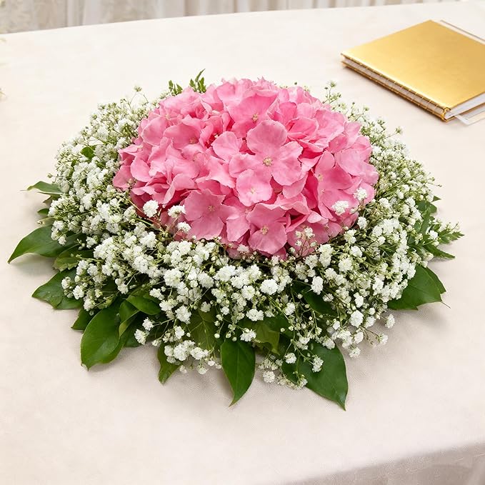 100PCS Artificial Hydrangea Flowers, Fake Flowers Silk Hydrangea Full Flowers Heads with Stems for Wedding Home Party Shop Baby Shower Decor (Bubble Pink)