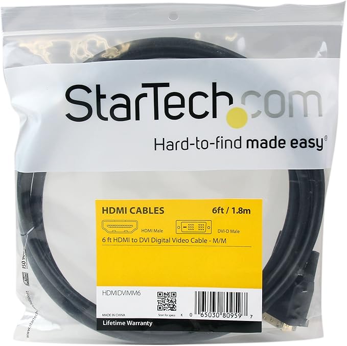 StarTech.com 15 ft HDMI to DVI-D Cable - M/M - 15ft DVI-D to HDMI - HDMI to DVI Converters - HDMI to DVI Adapter (HDMIDVIMM15)