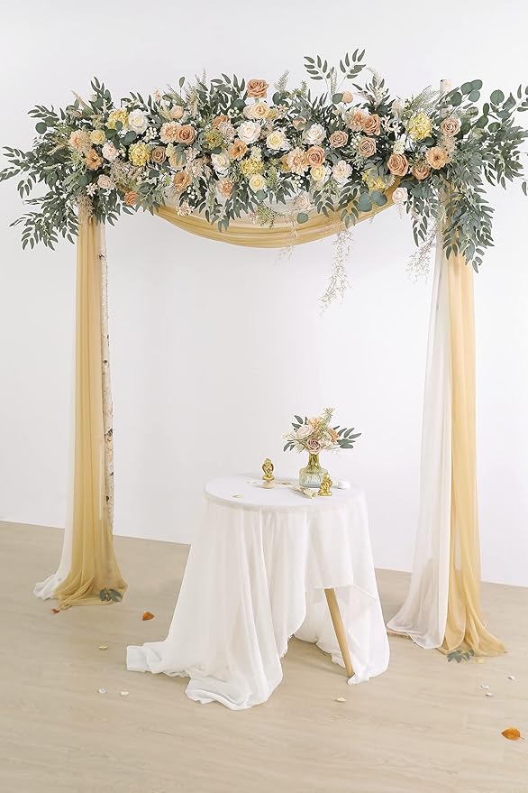 Artificial Flowers Combo Box Set Silk Flowers Fake Rose for DIY Floral Arrangements Wedding Bouquets Centerpieces Baby Shower Party Home Decorations（Nude Color）