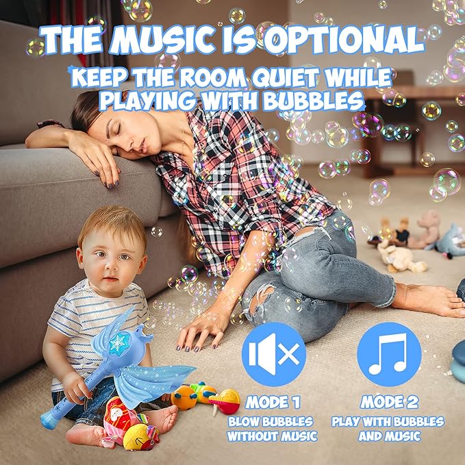 Bubble Machine for Kids, Automatic Electric Frozen Toys for Girls Princess Bubble Wand Maker Blower, Musical&Light Up Bubble Toys for Toddlers Outdoor, 3 4 5 6 7 8 Year Old Gifts