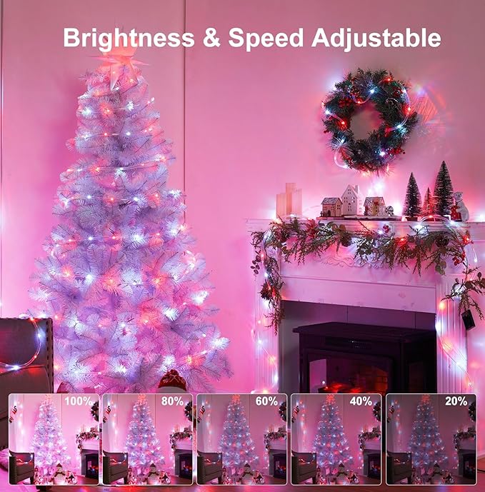 Brightown Rope Lights Outdoor, 66 FT 24 Color Changing String Lights with Remote, 200 LED String Lights Indoor Bedroom, Rope Light for Outside, Waterproof Christmas Lights for Outdoor Decoration