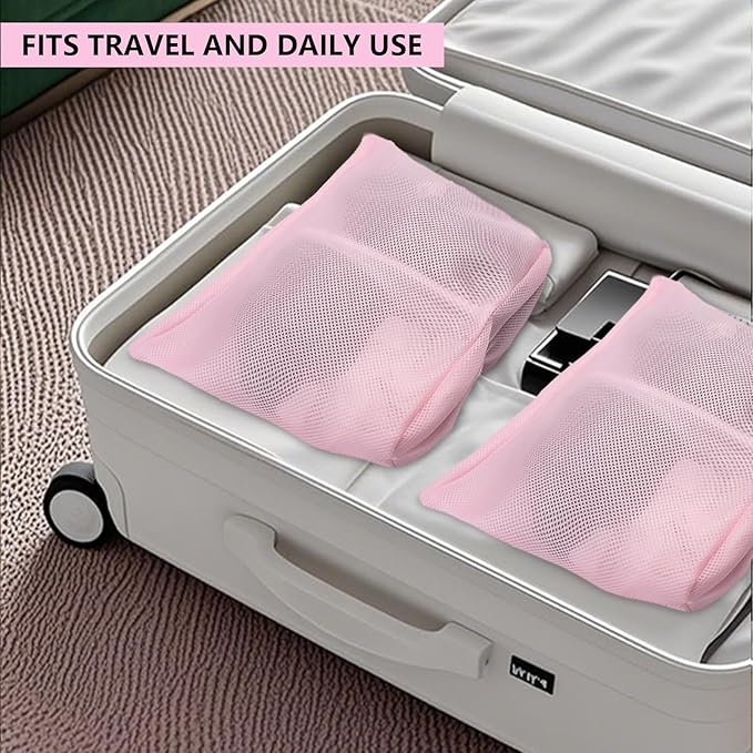 2 Pcs Special Zoning laundry bag for delicates with handles mesh laundry bags washing machine laundry totes travel storage and sorting bag(Blue2)