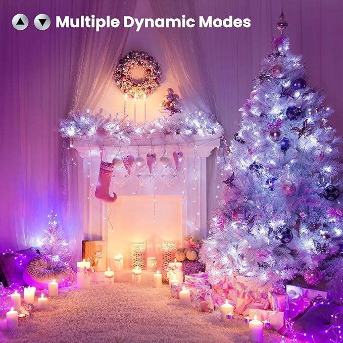 Brizled RGB Christmas Lights, 66ft 200 LED Color Changing Christmas Light with Remote, Dimmable Christmas Lights Outdoor Indoor Waterproof Halloween String Light, Xmas Tree Lights for Christmas Party