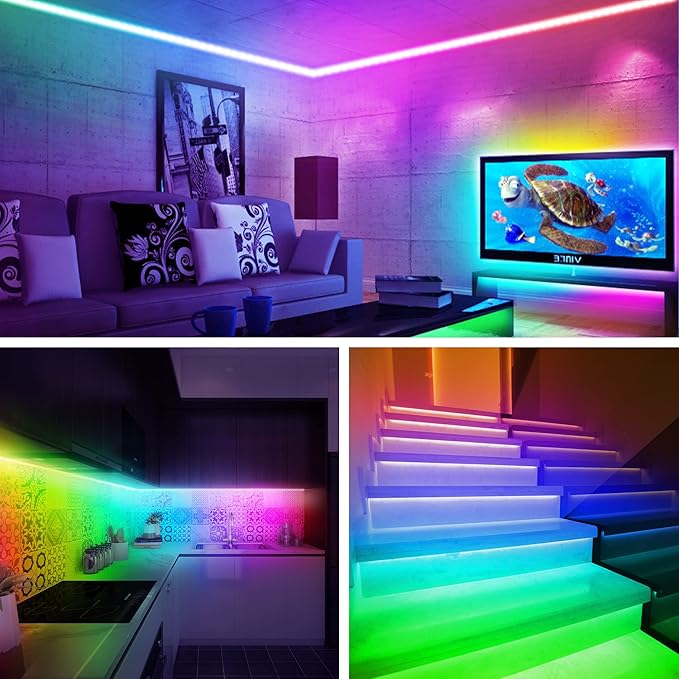 maylit ICRGB TV LED Backlight, 18ft Bluetooth LED Lights for TV 75-85in, USB Powered TV Lights Kit with Remote and App Control, Music Sync Color Change with TV Sound, Bias Lighting for HDTV Room Decor