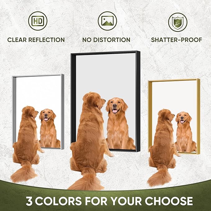 Suidia Bathroom Mirror, 30" x 22" Wall Mirror Metal Framed, Bathroom Vanity Mirror for Living Room Bedroom Bathroom Entryway, Black, Rect Corner Style
