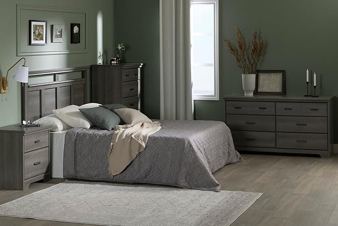 South Shore Versa Collection 5-Drawer Dresser, Gray Maple with Antique Handles