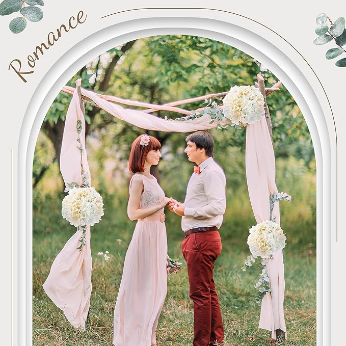 Zeyune 200 Pcs Hydrangea Artificial Flowers, Silk Flower Heads with Stems, Fake Hydrangea Bouquet for Wedding Arch Centerpiece DIY Floral Home Decoration (White and Champagne)