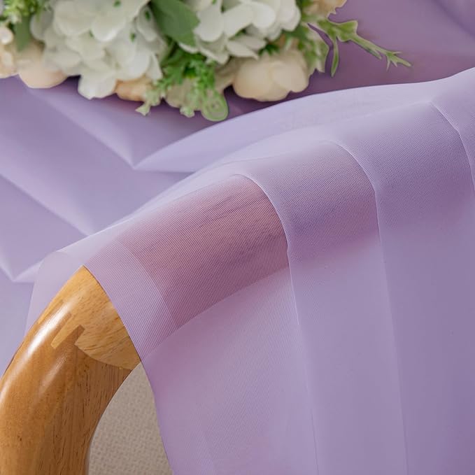OWENIE Light Purple Sheer Curtains 63 inch Length 2 Panels Set, Rod Pocket Light Filtering Fimly Sheer Curtains for Bedroom Living Room, Soft Solid Color Voile Sheer Curtains, 42Wx63L inch