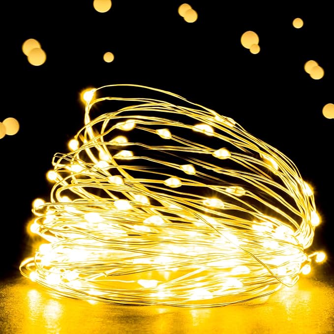 Ehome Fairy Lights, USB Operated Fairy Light Plug in 33ft 100 Led Waterproof String Lights Copper Wire Decorative String Light for Bedroom Indoor Christmas Wedding Party Patio Window