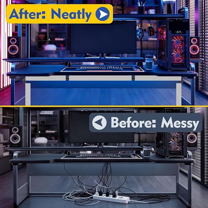 Open Slot Wiring Raceway Cable Duct, 123in Cable Management Channel Cord Track,Desk Wire Channel, Under Desk Cable Management to Hide Cables, Wires for Computers (Grey, 1.97" Hx1.97 W, 15.4''L(8 Pc))