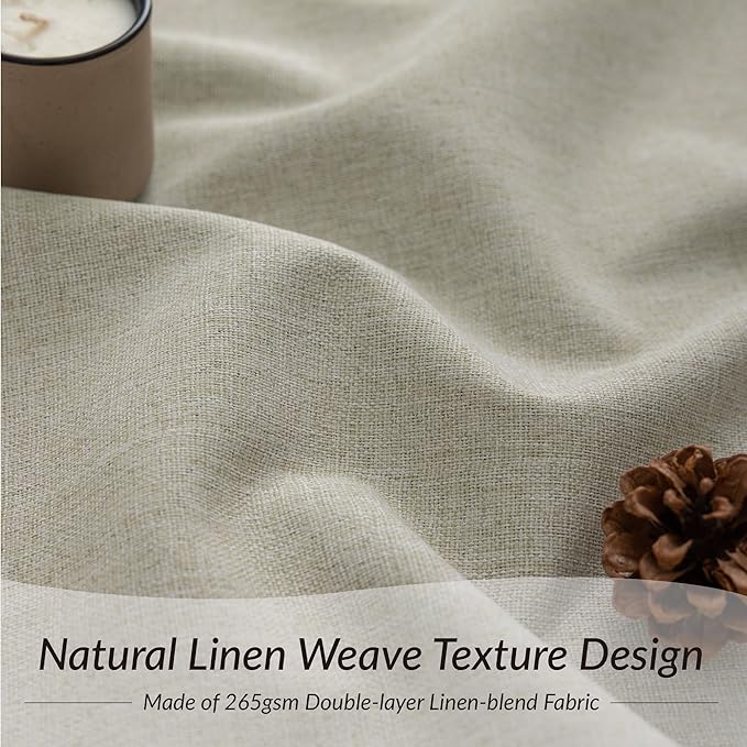 KangBang Pinch Pleated Drapes Blackout 84 Inch Length 2 Panels Set, Thermal Insulated Pleated Drapes with Hooks for Bedroom Living Room, Elegant Modern Decor, Linen, 42" W x 84" L