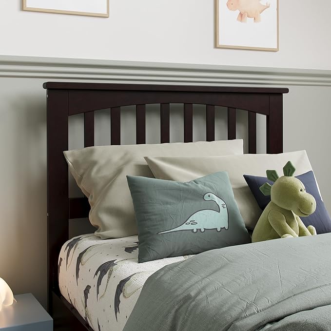 AFI, Mission Twin Solid Wood Headboard with Attachable Charger, Espresso