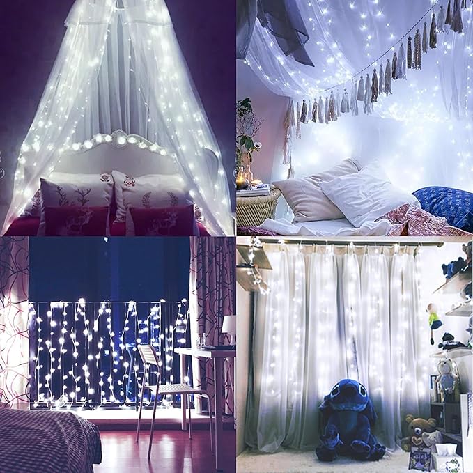 ANJAYLIA Fairy Lights, 10ft 30 LED Mini String Lights Firefly Starry Lights for Wedding, Bedroom, Party, Christmas, White 2 Pack