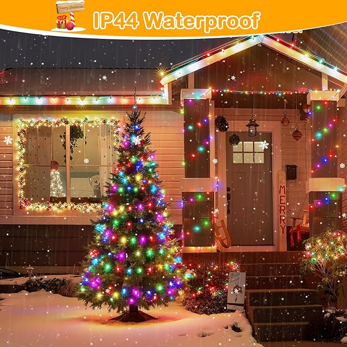 Decute 300LED Christmas Tree Lights Fairy String Light 99FT Green Copper Wire Warm White and Multicolor Dimmable with Remote, UL Cerficated Twinkle Lights for Party Wedding Indoor Outdoor Decor