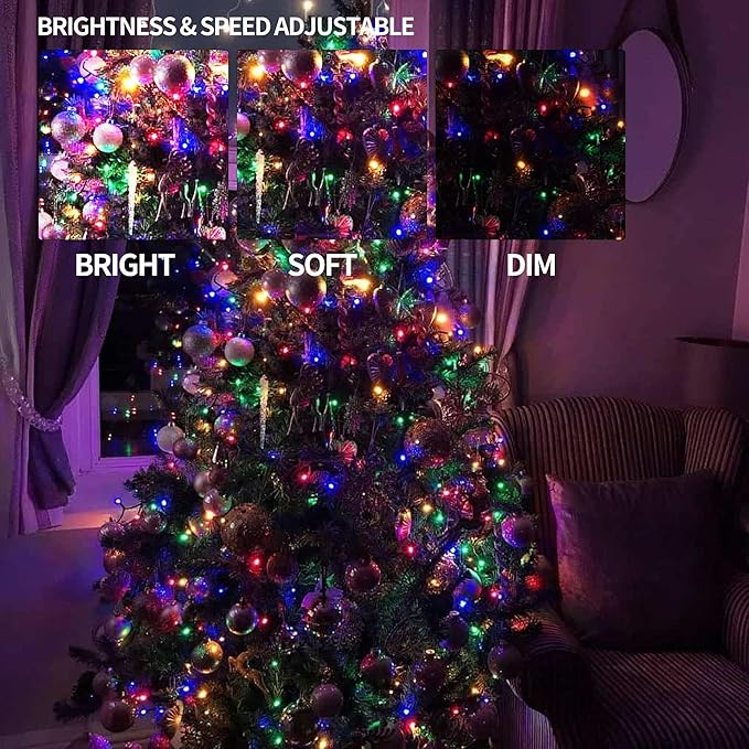 Dazzle Bright Color Changing Christmas Lights, 33ft 100 LED RGB String Lights with Remote & Timer, USB Powered Fairy Lights for Indoor Outdoor Xmas Tree Party Wedding Halloween Decorations