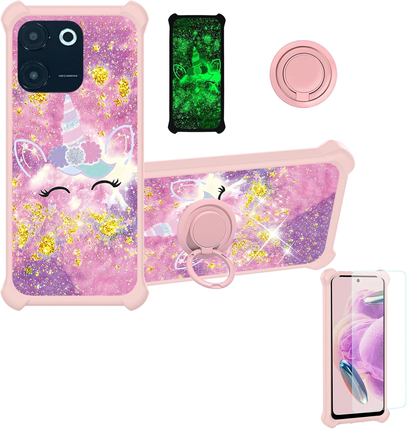 jioeuinly Vortex CG65 Case Compatible with Vortex CG65 Phone Cover [with Tempered Glass Screen Protector][Hard PC +