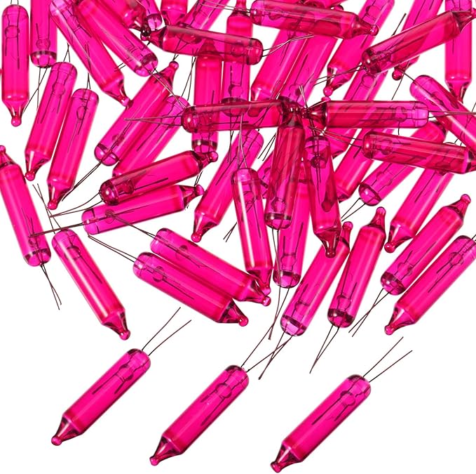 Mudder 200 Count 2.5V Christmas 50/100/150/200 Count Mini Incandescent Wire String Lights Replacement Bulbs Indoor/Outdoor Christmas Lights Decorations for Home Xmas Tree(Pink)