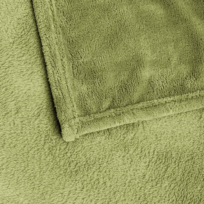 BEDELITE Fleece Blankets Queen Size Sage Green Throw Blankets for Bed, Luxury Plush Cozy Fuzzy Blanket 90x90 inches, Super Soft Warm Lightweight Throw Blanket All Seasons Suitable