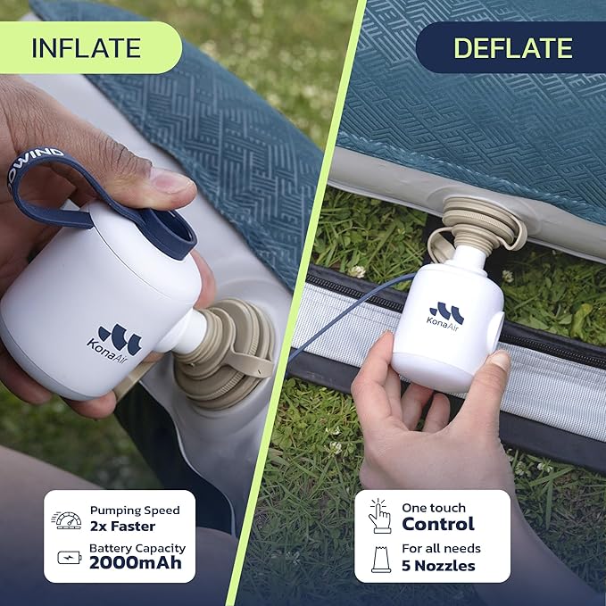 Woowind Electric Air Pump, Cordless Air Mattress Pump for Pool Floats, Swimming Rings, Air Bed, Air Sofa, Rechargeable Battery Powered