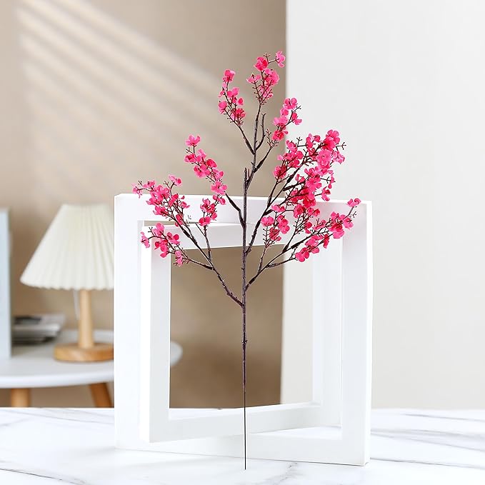 JAKY-Global 6pcs Babys Breath Artificial Flowers Gypsophila Bouquet Bulk Fake Spring Silk Small Flowers Real Touch Faux Floral for Home Bedroom Kitchen Garden Wedding Christmas Party DIY Decor (Rose)