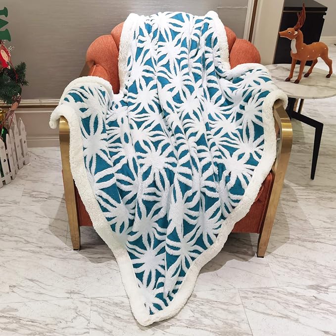 LOMAO Sherpa Fleece Blanket Fuzzy Soft Throw Blanket Dual Sided Blanket for Couch Sofa Bed (Teal, 60''x80'')
