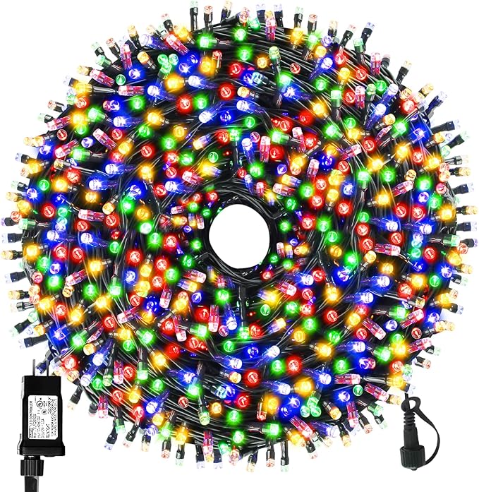 170FT 500LEDs Christmas Lights Outdoor Indoor String Lights 8 Modes Memory Function for Christmas Tree Party Decoration, 100% UL Listed (Multicolor)