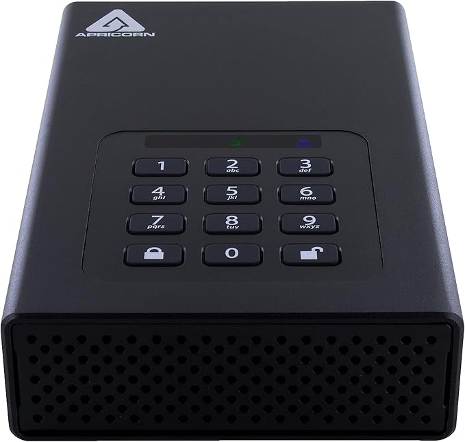 Apricorn 12TB Aegis Padlock DT 256-Bit Encrypted USB 3.0 Hard Drive (ADT-3PL256-12TB)