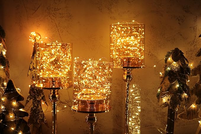 [6-Pack] 7Feet Starry String Lights,Fairy String Lights 20 Micro Starry LEDs On Copper Wire, 2pcs CR2032 Batteries Included,For Wedding Centerpiece,Party,Christmas Table Decor(Copper Warm White)