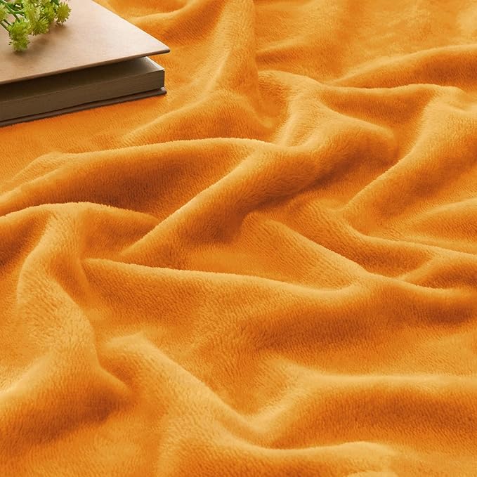 BEDELITE Fleece Blanket Twin Size Burnt Orange Throw Blankets for Couch & Bed, 300GSM Luxury Plush Cozy Fuzzy Fall Blanket 60x80 inches, Super Soft & Warm Blankets for Travel Camping