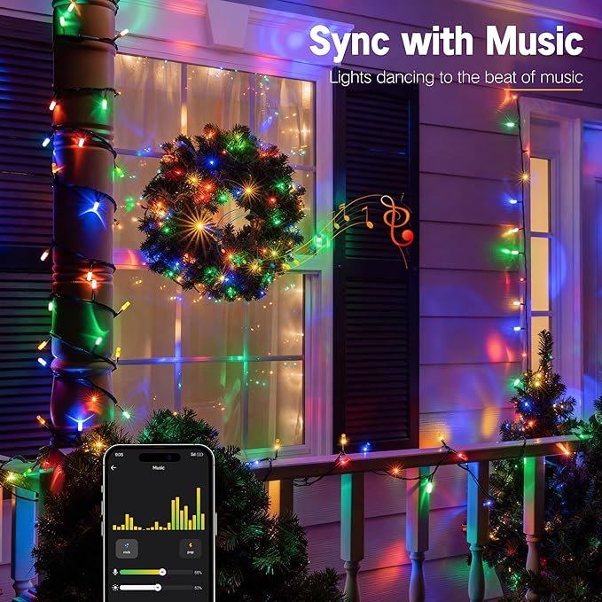 Brizled Smart Christmas Tree Lights, 66FT 200 LED Color Changing Christmas String Lights App & Voice Control, Warm White & Multicolor WiFi Xmas Light Music Sync for Indoor Outdoor Xmas Wedding Party