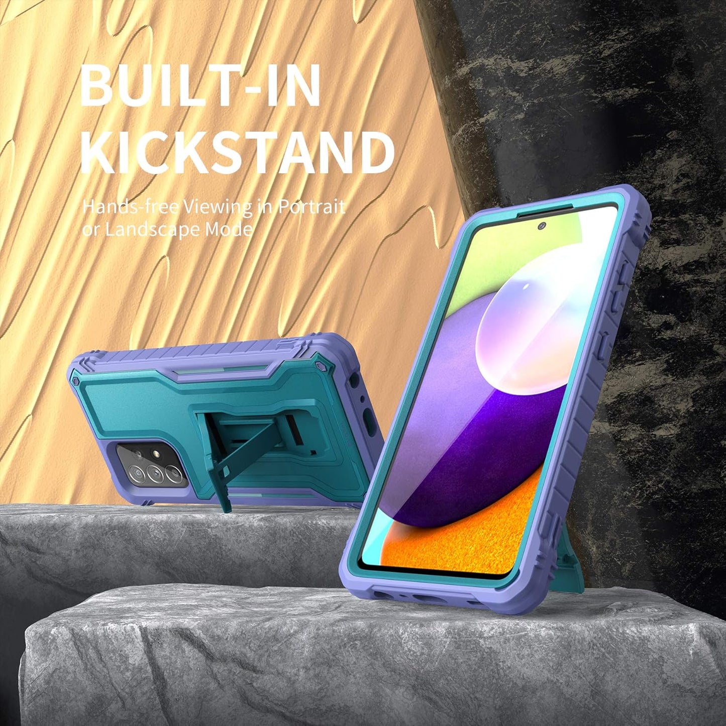 DUOPAL for Samsung Galaxy A52 5G Case, Military Grade Shockproof Protection with Tempered Glass HD Screen Protector
