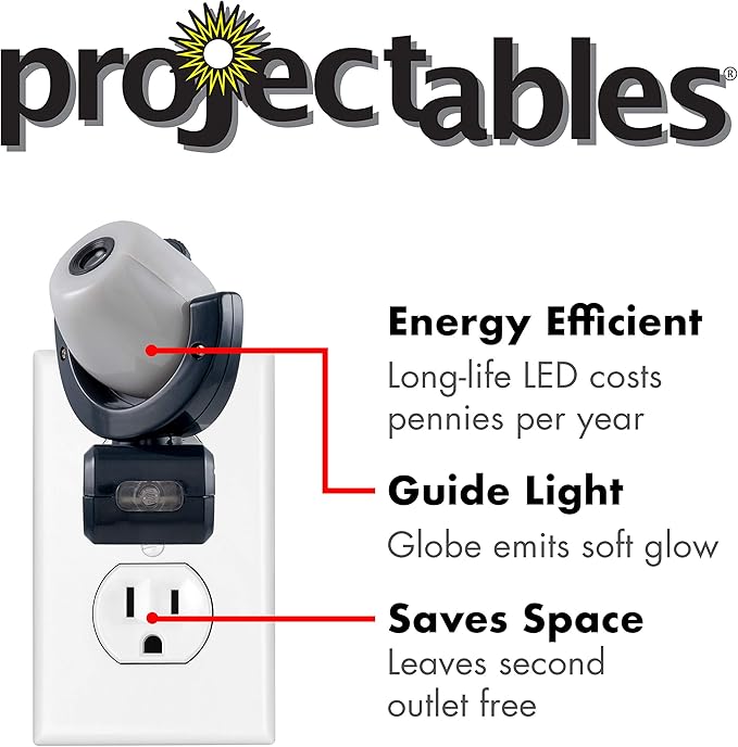Projectables Mandalorian LED Night Light, Star Wars, Projector, Galaxy Light, Plug-in, Dusk to Dawn, Grogu, For Kids, Adults, Ideal for Bedroom, Playroom, Nursery, Bathroom, 53216
