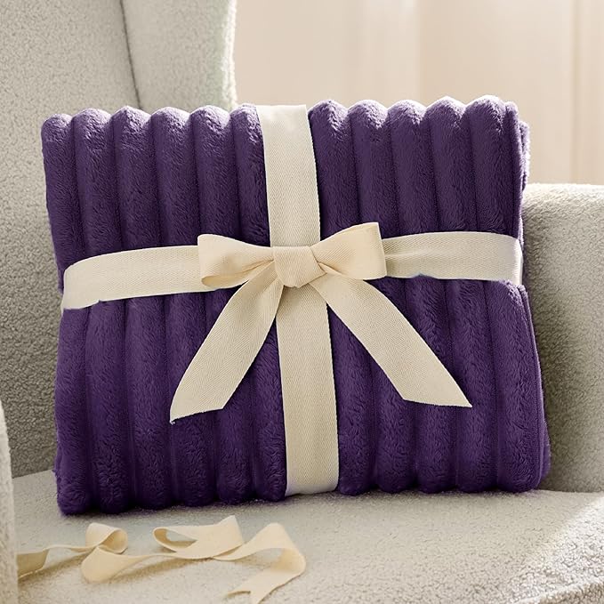 Bedsure GentleSoft Purple Throw Blanket for Couch - Super Soft Cozy Blankets for Women, Cute Small Blanket for Girls, 50x70 Inches