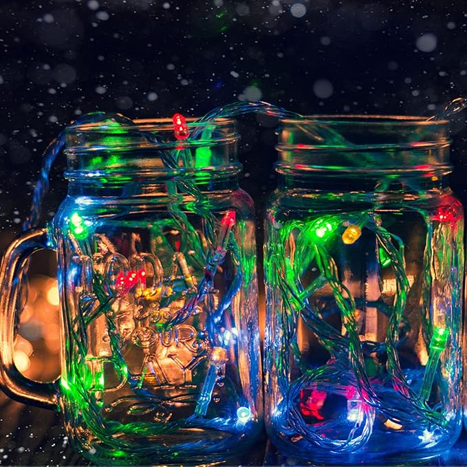 Christmas String Lights, 120 LED Battery Operated String Lights, 42ft IP65 Waterproof Outdoor Fairy Light with Timer 8 Modes for Bedroom,Garden,Party, Indoor Outdoor Decorations, Multicolor